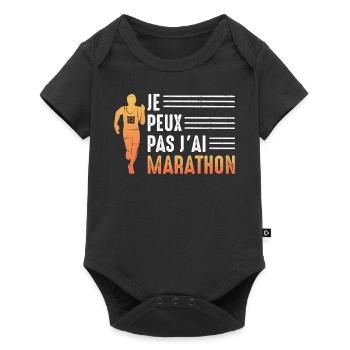 Je Peux Pas J'ai marathon Marathonien coureur - Body à manches courtes Premium Bébé - noir - Devant
