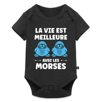 Animal humour Morse - Body à manches courtes Premium Bébé - noir - Devant