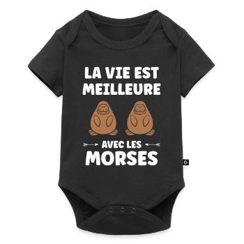 Animal humour Morse - Body à manches courtes Premium Bébé - noir - Devant