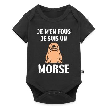 Animal humour Morse - Body à manches courtes Premium Bébé - noir - Devant