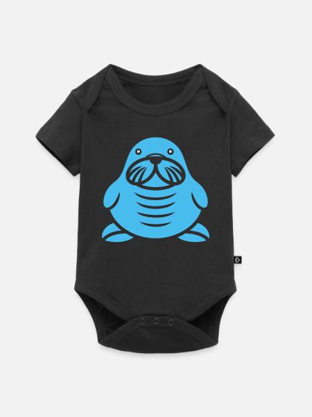 Walross - Baby Premium Kurzarmbody - Schwarz