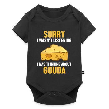Was Thinking About Gouda Cheesemonger Maker Gouda - Baby Premium short-sleeve bodysuit - black - Front
