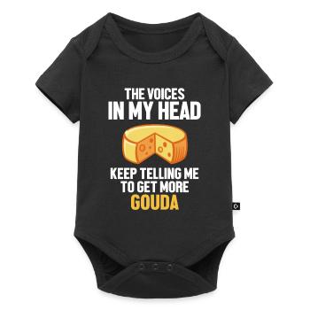 Les voix dans ma tête n’arrêtent pas de me dire Queso Gouda - Body à manches courtes Premium Bébé - noir - Devant