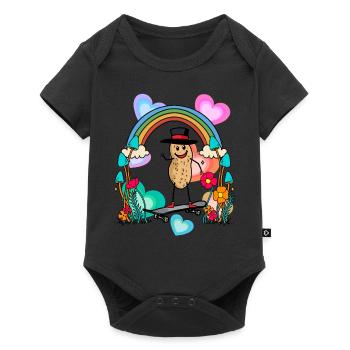 Peanut Peanuts Rainbow Hearts Birthday - Baby Premium short-sleeve bodysuit - black - Front
