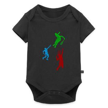 Squash player silhouettes Squash silhouettes Squas - Baby Premium Kurzarmbody - Schwarz - Vorne