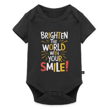Light up the world with your smile - Baby Premium short-sleeve bodysuit - black - Front