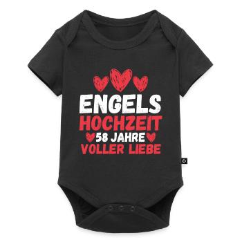 Ehe Engelshochzeit 58 Jahre Verheiratet Hochzeitst - Baby Premium Kurzarmbody - Schwarz - Vorne