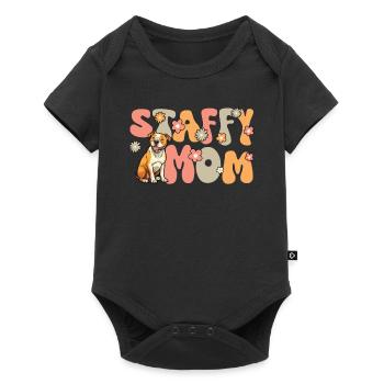 American Staffordshire Terrier Groovy Staffy Mom - Baby Premium short-sleeve bodysuit - black - Front