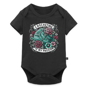 Crochet Crochet Crochet Fil Tricot Citations - Body à manches courtes Premium Bébé - noir - Devant