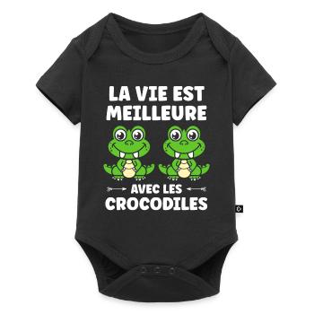 Humour Crocodile - Body à manches courtes Premium Bébé - noir - Devant