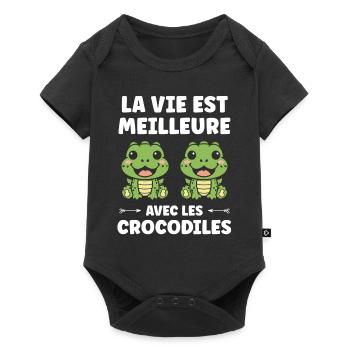 Humour Crocodile - Body à manches courtes Premium Bébé - noir - Devant