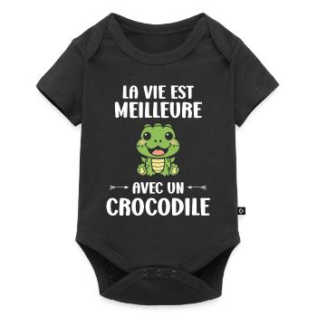 Humour Crocodile - Body à manches courtes Premium Bébé - noir - Devant