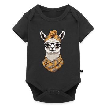 Llama Loving Mom Funny Design Mother's Day - Baby Premium short-sleeve bodysuit - black - Front