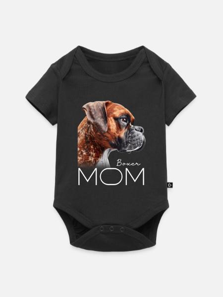 Boxer Mama - Baby Premium Kurzarmbody - Schwarz