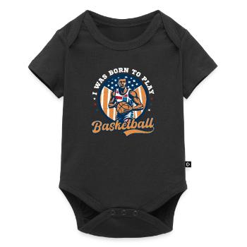 4. Juli Basketball geboren, um Basketball zu spielen - Baby Premium Kurzarmbody - Schwarz - Vorne