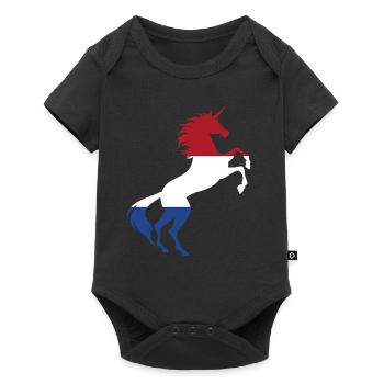 T-Shirt Licorne Drapeau Pays-Bas Licorne Magique - Body à manches courtes Premium Bébé - noir - Devant