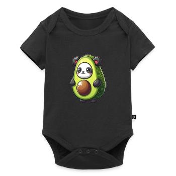 Panda en costume d’avocat - Body à manches courtes Premium Bébé - noir - Devant