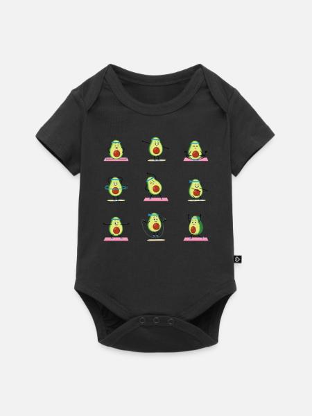 Avocado Guacamole Vegan Geschenk - Baby Premium Kurzarmbody - Schwarz