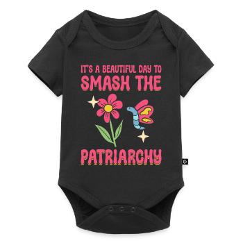 It's A Beautiful Day To Smash Patriarchy - Baby Premium Kurzarmbody - Schwarz - Vorne