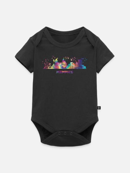 Memphean Skyline Memphis - Baby Premium Kurzarmbody - Schwarz
