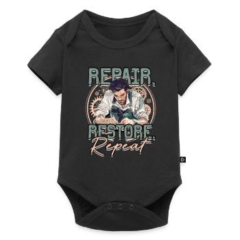 Watchmaker Watchmaking Repair Restore Repeat - Baby Premium short-sleeve bodysuit - black - Front