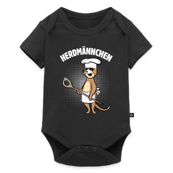 Herdmännchen - Erdmännchen mit Kochlöffel - Baby Premium Kurzarmbody - Schwarz - Vorne