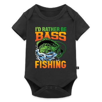 Ich wäre lieber Barschfischen - Baby Premium Kurzarmbody - Schwarz - Vorne