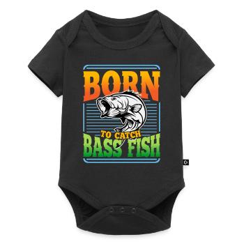 Geboren, um Barschfische zu fangen - Baby Premium Kurzarmbody - Schwarz - Vorne