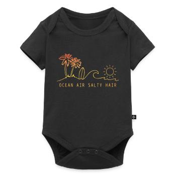 Surfen Vintage Surfer Geschenk - Baby Premium Kurzarmbody - Schwarz - Vorne