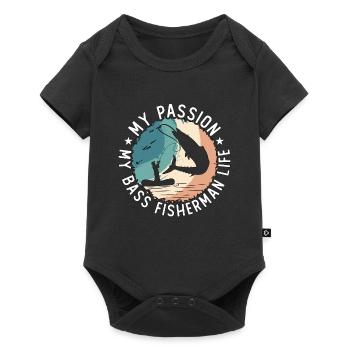 Bass Fisherman My Passion My Bass Fly Fishing - Baby Premium short-sleeve bodysuit - black - Front