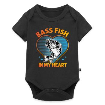 Barschfisch in meinem Herzen - Baby Premium Kurzarmbody - Schwarz - Vorne