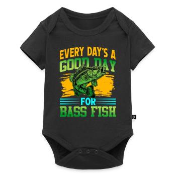 Jeder Tag ist ein guter Tag für Barschfische - Baby Premium Kurzarmbody - Schwarz - Vorne