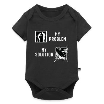 Pêcheur de doré Mon problème Mon pictogramme Papa Maman - Body à manches courtes Premium Bébé - noir - Devant