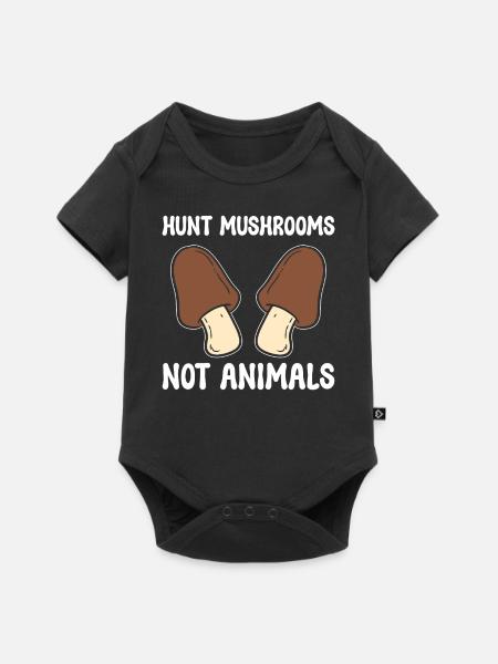 Hunt Mushroom's Not Animals Pilzspezialist - Baby Premium Kurzarmbody - Schwarz