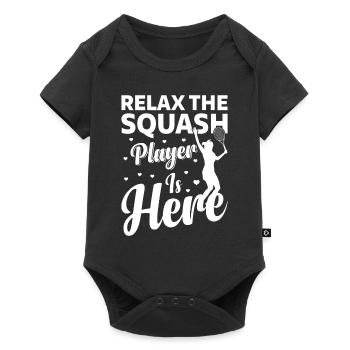 Relax The Squash Player is here - Squash Player Sq - Baby Premium short-sleeve bodysuit - black - Front