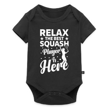 Relax The Best Squash Player is here - Squash Play - Baby Premium Kurzarmbody - Schwarz - Vorne