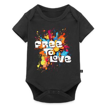 Free To Love - Baby Premium short-sleeve bodysuit - black - Front