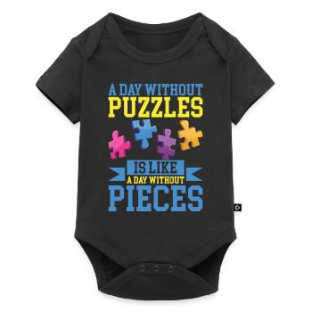Puzzle Pièce Puzzle Amateur de Puzzle - Body à manches courtes Premium Bébé - noir - Devant
