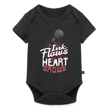 Poetry Slam Ink flows, the poetic heart grows - Baby Premium short-sleeve bodysuit - black - Front
