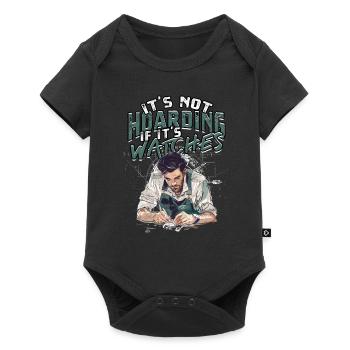 Uhrmacher It's Not Hoarding If It's Watches - Baby Premium Kurzarmbody - Schwarz - Vorne