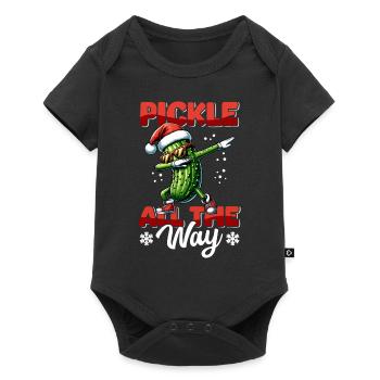Cucumber Christmas Santa Hat Pickle - Baby Premium short-sleeve bodysuit - black - Front