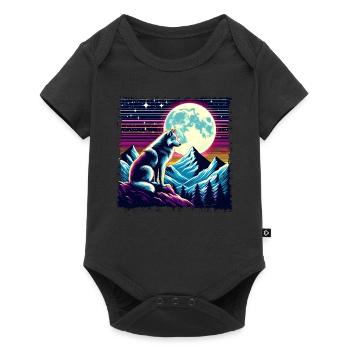 Wolfsnacht in retro style - Baby Premium short-sleeve bodysuit - black - Front