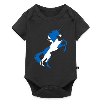 Licorne Drapeau de l’Écosse T-Shirt Licorne magique Jeu de mots - Body à manches courtes Premium Bébé - noir - Devant