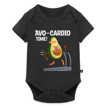 Avo-Cardio Lustiges Wortspiel Training Avocado - Baby Premium Kurzarmbody - Schwarz - Vorne