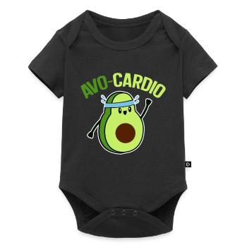 Avo-Cardio Funny Pun Workout Avocado - Baby Premium short-sleeve bodysuit - black - Front