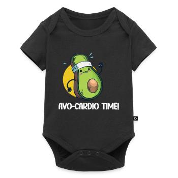 Avo-Cardio Lustiges Wortspiel Training Avocado - Baby Premium Kurzarmbody - Schwarz - Vorne