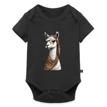 Llama Loving Mom Funny Alpaca Design - Baby Premium short-sleeve bodysuit - black - Front