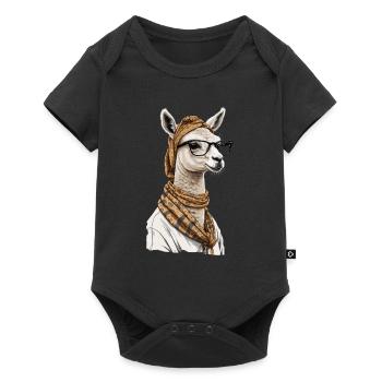 Funny Llama Alpaca Design for Mother's Day - Baby Premium short-sleeve bodysuit - black - Front