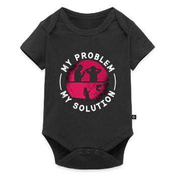 Pêcheur de truites Mon problème Mon pictogramme Maman Papa - Body à manches courtes Premium Bébé - noir - Devant