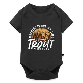 Pêcheur de truite Le matin n’est pas mon heure de pêche à la mouche - Body à manches courtes Premium Bébé - noir - Devant